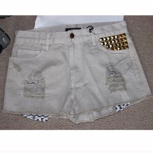 Hunter green jean shorts